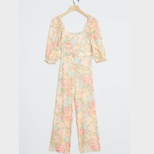 NWT Faithfull the Brand Floral Jumpsuit Peach